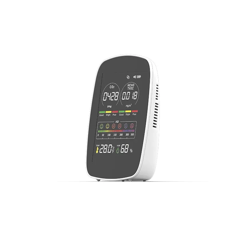 AK25A - Mini Indoor Air Quality Monitor (CO2, TVOC, HCHO, Temperature, Humidity), 98g Desktop