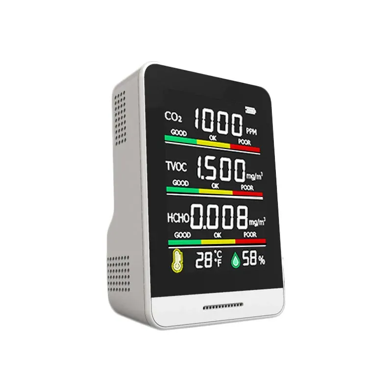 Desktop CO2, TVOC & Formaldehyde Monitor — alternative view