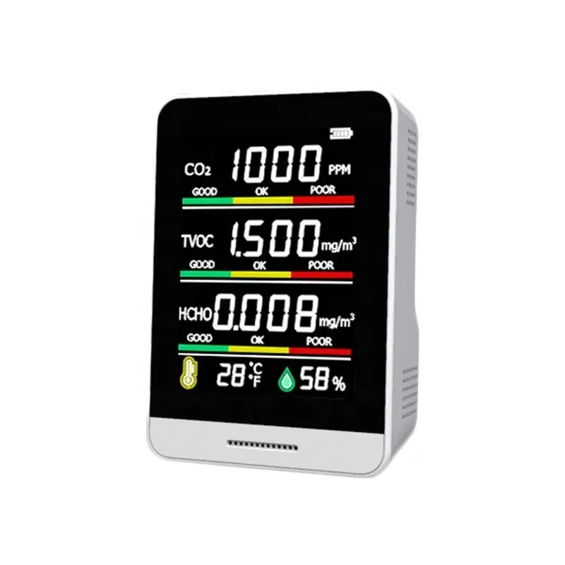 Desktop CO2, TVOC & Formaldehyde Monitor — alternative view