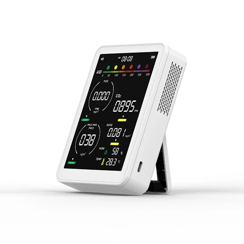 AK16D-CO - Indoor Air Quality Monitor (CO2, CO, TVOC, HCHO, PM1.0, PM2.5, PM10, Temperature, Humidity), Carbon Monoxide Detection, AQI Display